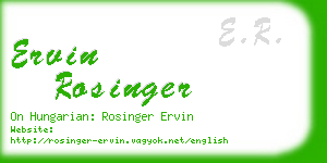 ervin rosinger business card